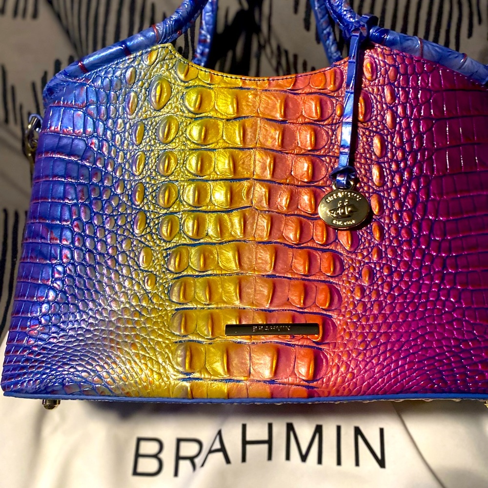 Brahmin Small Elaine Magic Ombré Melbourne Leather Satchel Handbag